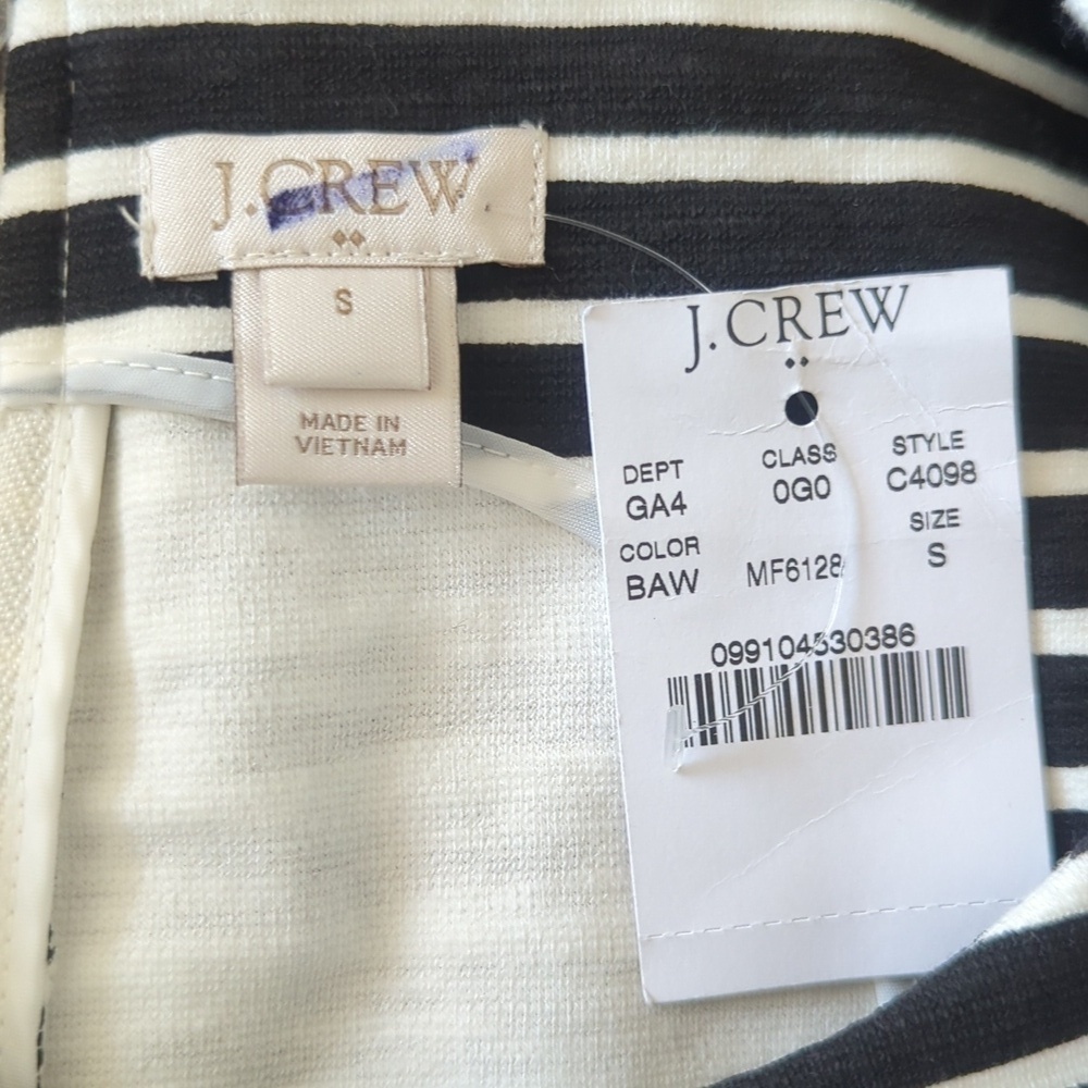 J. Crew Striped Sleeveless Daybreak Black and White Striped Dress - Picture 7 of 8
